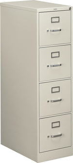 HON 510 Series 4-Drawer Vertical File Cabinet, Letter Size, Lockable, 51.97"H x 15"W x 25"D, Light Gray (H514.P.Q)