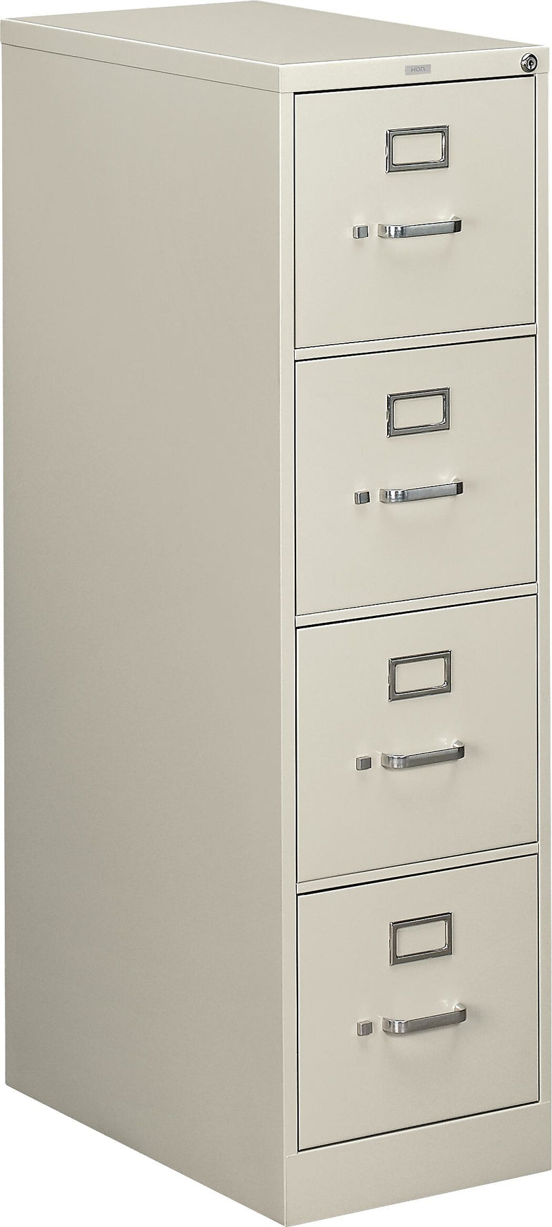 HON 510 Series 4-Drawer Vertical File Cabinet, Letter Size, Lockable, 51.97"H x 15"W x 25"D, Light Gray (H514.P.Q)