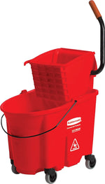 Rubbermaid® WaveBrake® Side Press Mopping Trolley, Combo, Red, 35 qt.