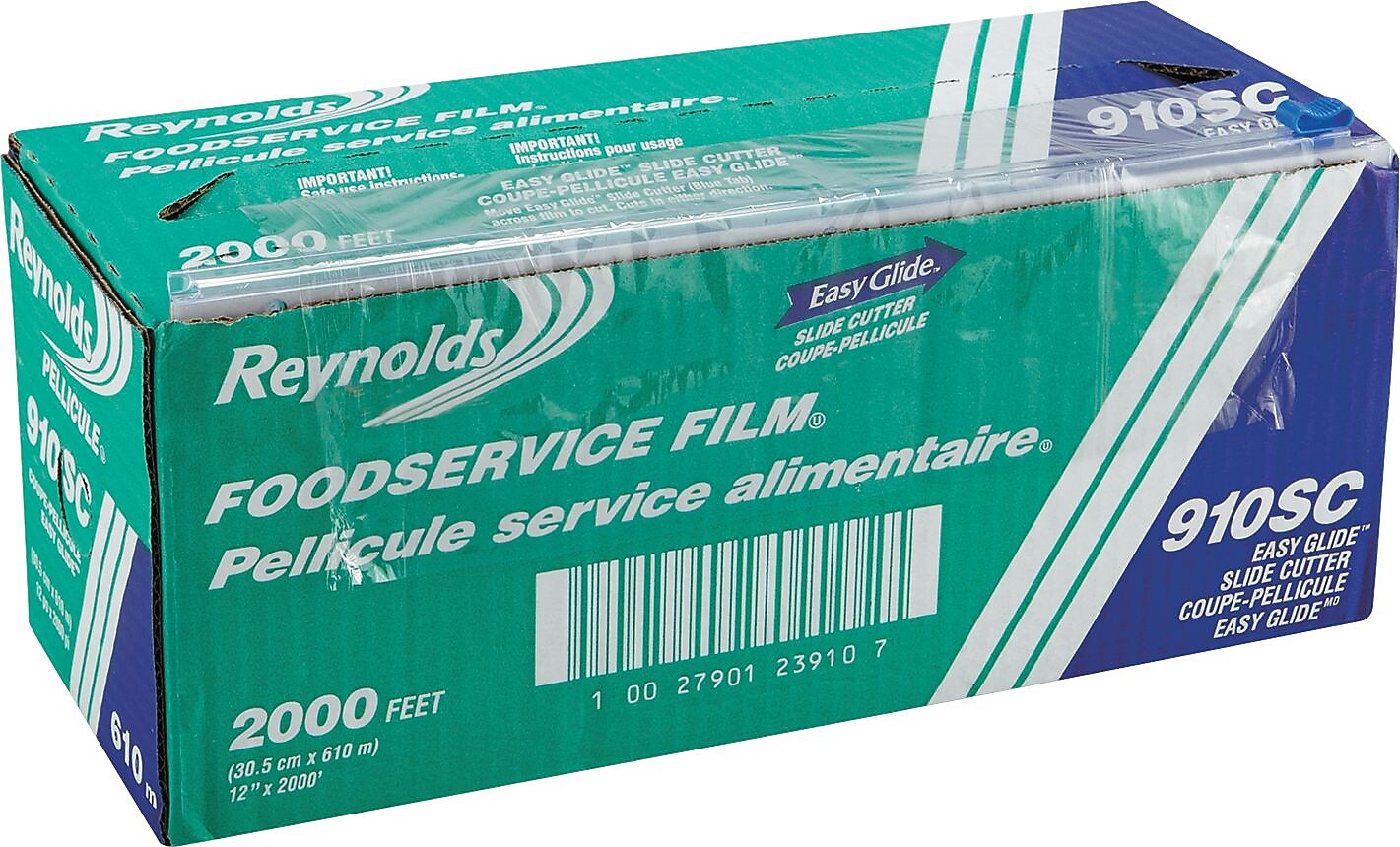 Reynolds ® Foodservice Plastic Film with Slide Cutter 910SC, 12"(W) x 2000'(L)