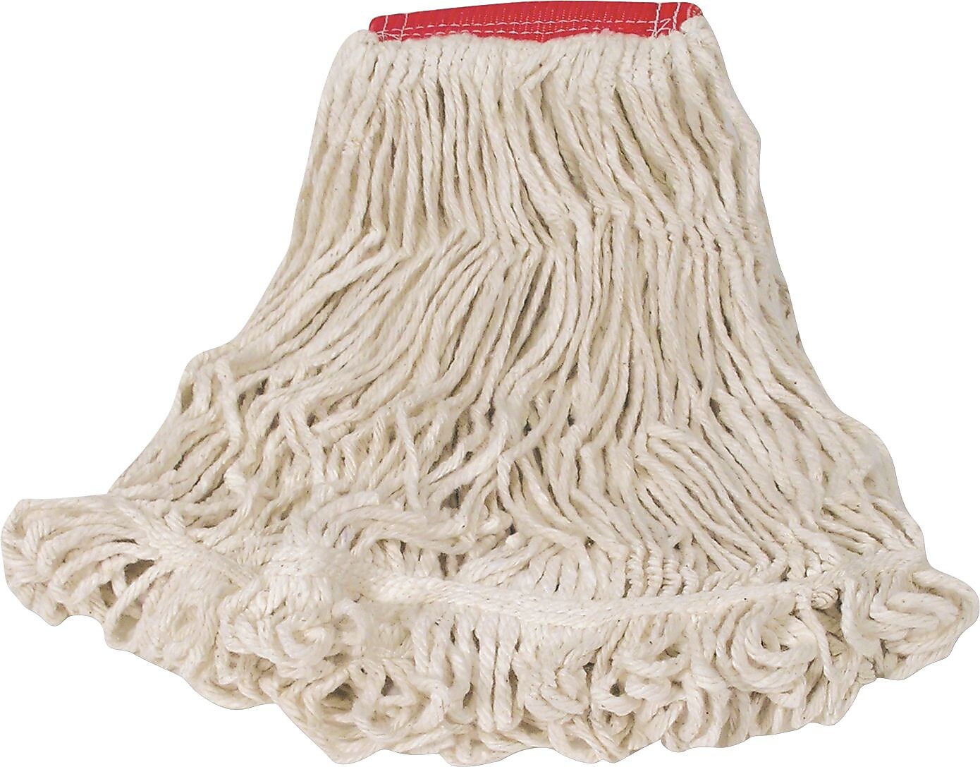 Rubbermaid Super Stitch Large Mop Head, Tailband, 6/Carton (FGD25306WH00)