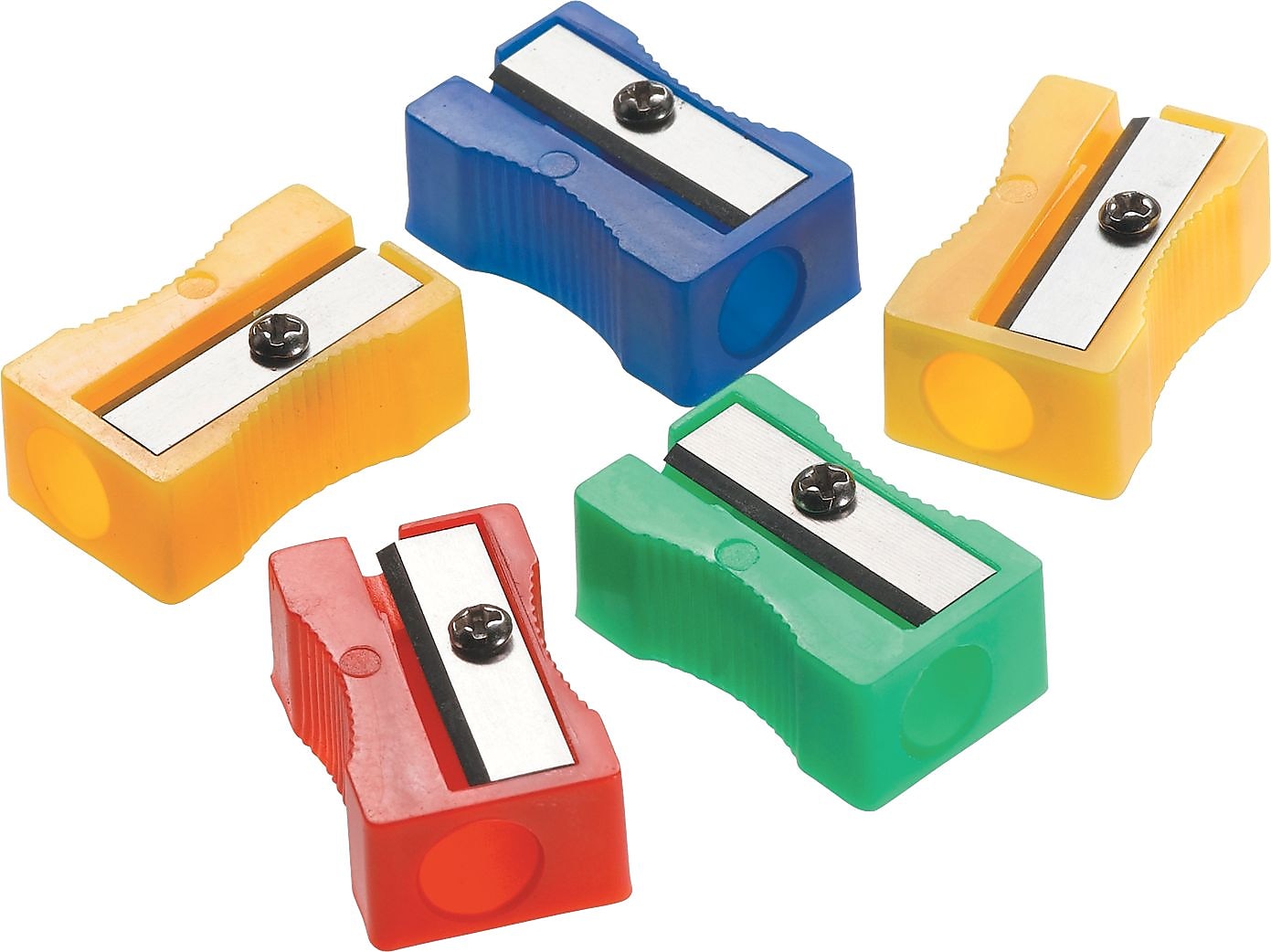 One-Hole Manual Pencil Sharpeners, Assorted, 24/Pk (15993)