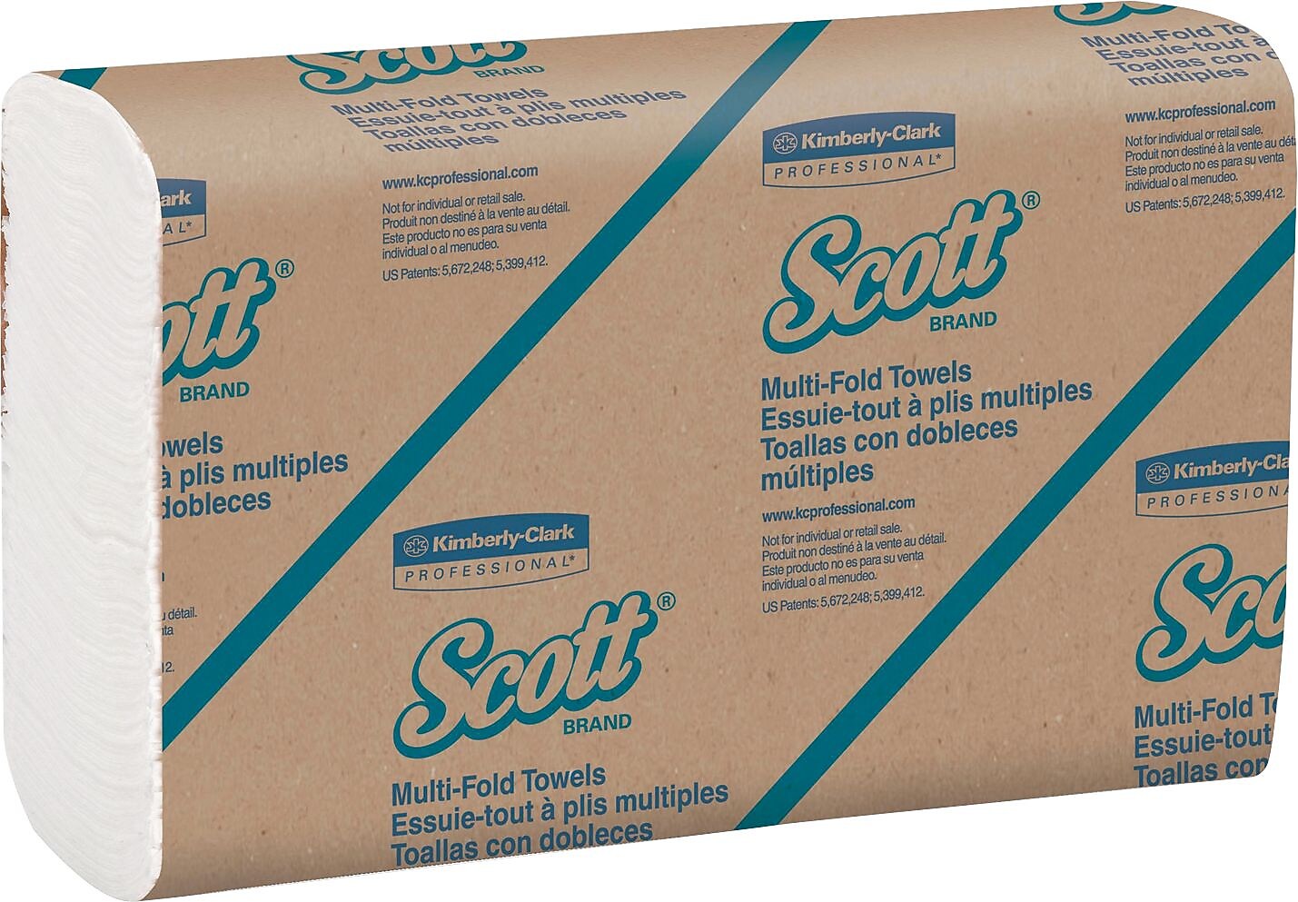 Scott® Folded Paper Towels, 1-Ply, Multi-Fold, White, 250/Roll, 3000/Carton (03650)