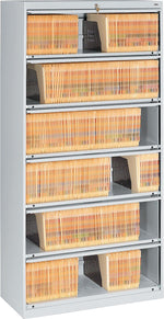 Tennsco Closed Fixed Shelf Lateral File, Light Gray, 6-Shelf, 75 1/4"H