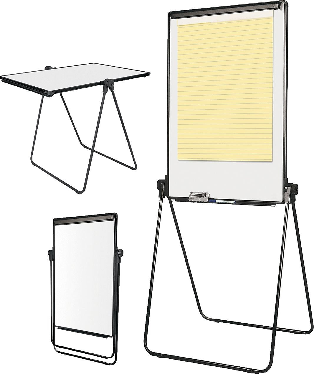 MasterVision® Folds-to-a-Table Melamine Easel, Black, 28 1/2" x 37 1/2" (EA14000583MV)