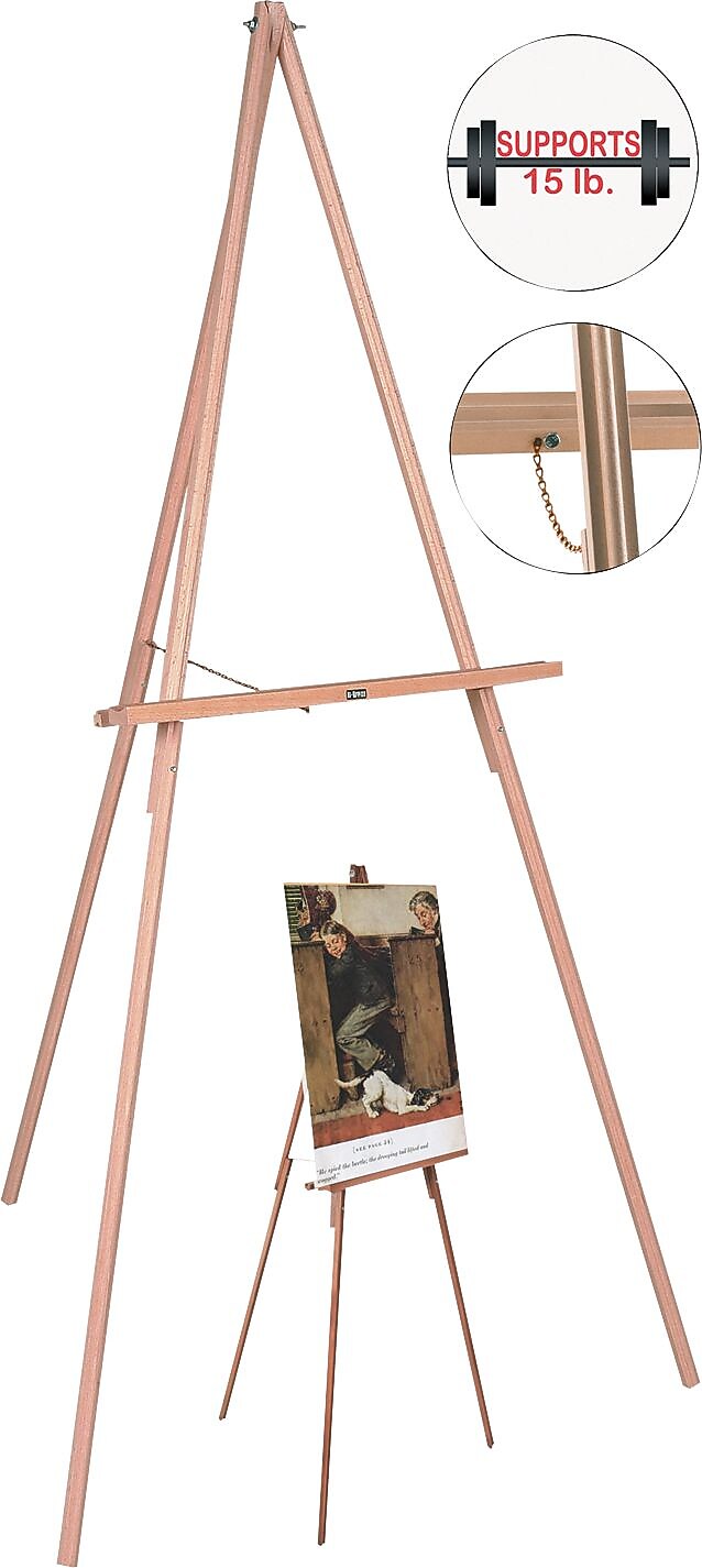 MasterVision Oak Display Tripod Easel, Oak (FLX06203MV)