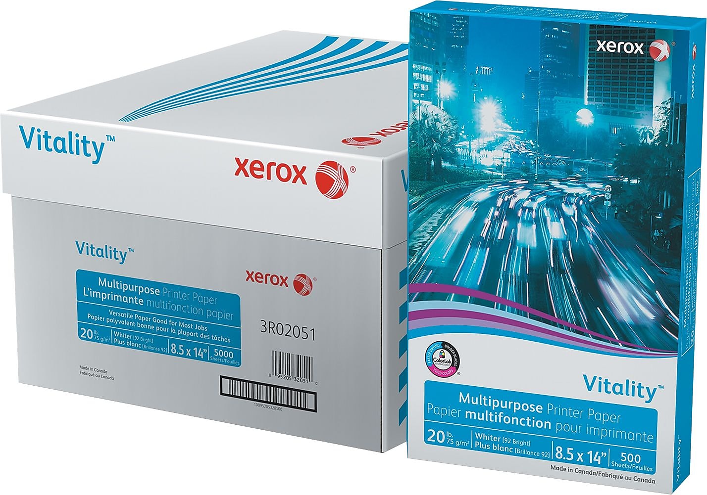 Xerox 8.5" x 14" Business Paper, 20 lbs., 92 Brightness, Legal, White, 5000/Carton (3R02051CT)