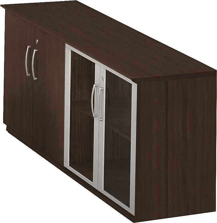 Safco Medina Series 29.5"H Low Wall Storage Cabinet With Doors, Mocha (MVLCLDC)
