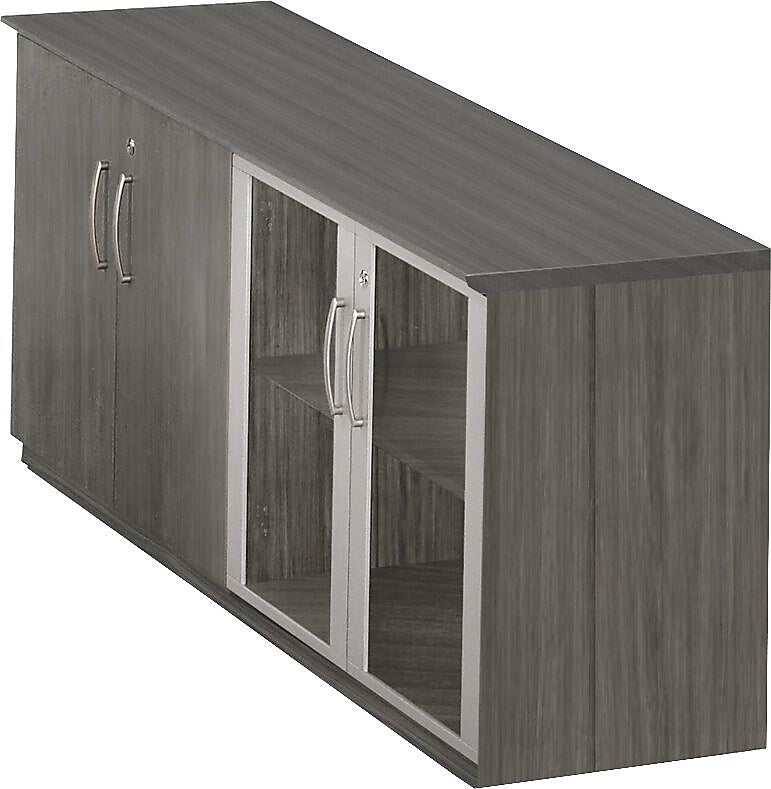 Safco Medina Series 29.5"H Low Wall Storage Cabinet With Doors, Gray Steel (MVLCLGS)