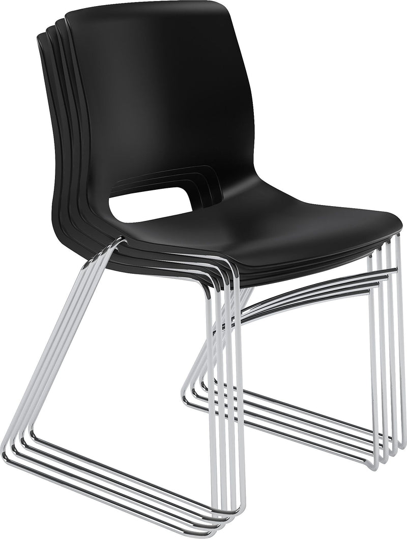 HON Motivate High-Density Stacking Chair, Onyx Shell, 4 per Carton