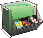 Safco Onyx Stackable Mesh Storage Bin, Sturdy Black (SAF2164BL)