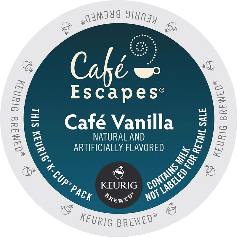 Cafe Escapes Café Vanilla Coffee, Keurig® K-Cup® Pods, 24/Box (6812)