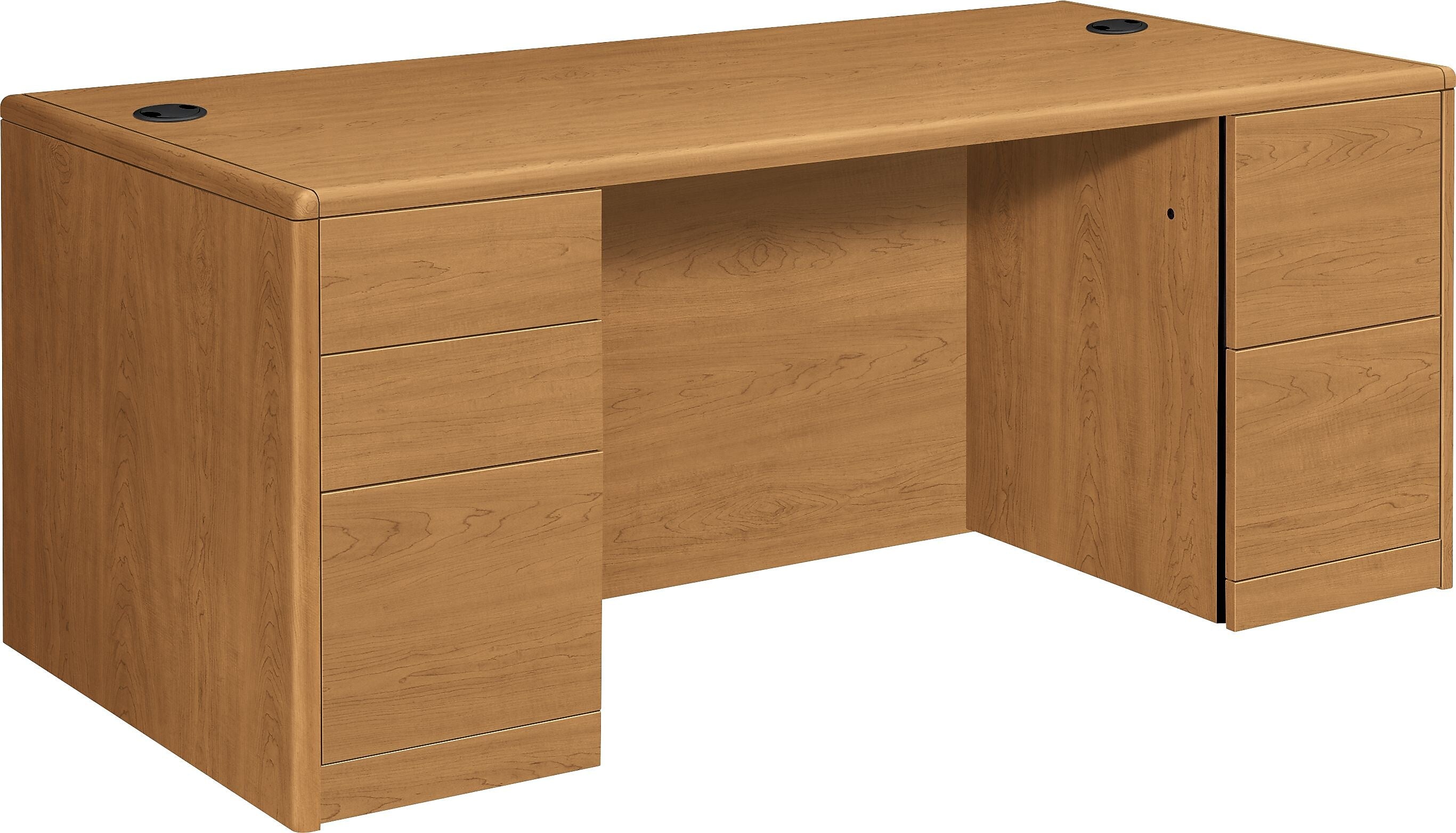 HON® 10700 Series Office Collection in Harvest, Double-Pedestal Desk with Full-Height Pedestals