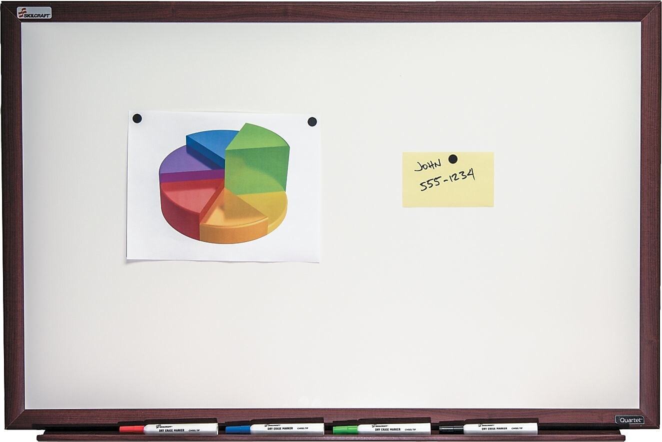 AbilityOne Quartet SKILCRAFT Magnetic Porcelain Dry Erase Board, 36 X 24 (7110016305169)