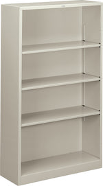 HON Brigade 4-Shelf Metal Bookcase, 59"H x 34 1/2"W x 12.63"D, Light Gray (S60ABCQ)