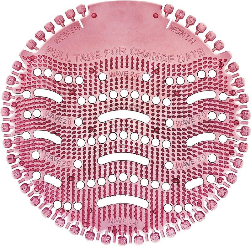 Fresh Products Wave 3D Urinal Screen, Spiced Apple Scent, Red, 10/Pack (FRS3WDS60SAP)