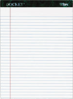 TOPS Docket Writing Pad, 8-1/2" x 11-3/4", Legal Ruled, White, 50 Sheets/Pad (63416)