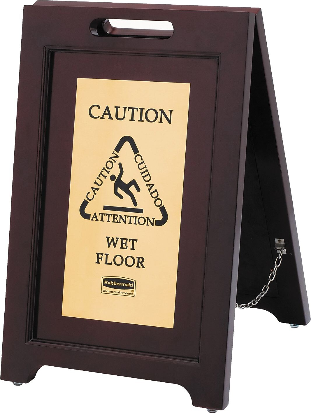 Rubbermaid "Caution Wet Floor" Free-Standing Floor Sign, 15" x  22.25" (RCP1867507)