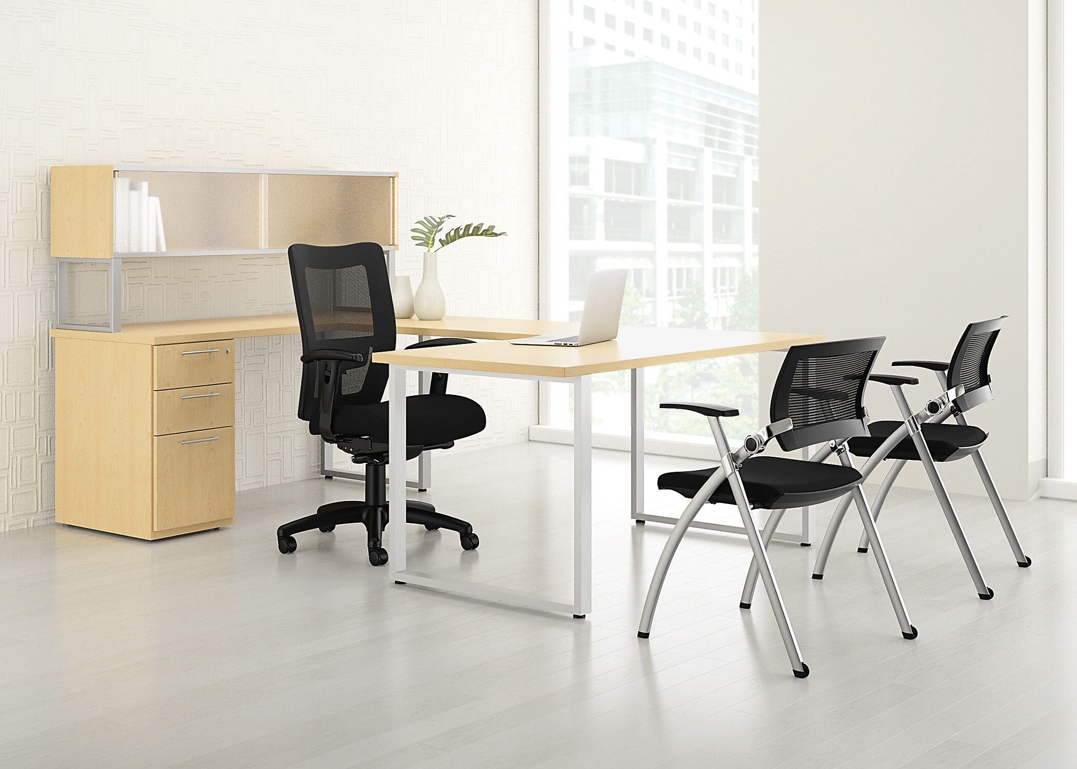 National Office Furniture WaveWorks® U Style Support Base, Platinum Metallic, 27 3/4"H x 27 1/16"W x 1 1/2"D