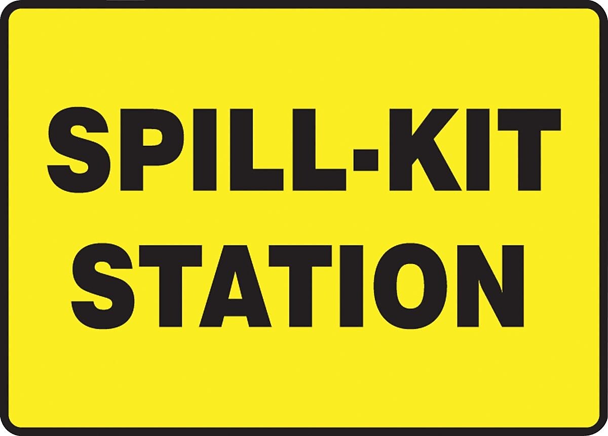 Accuform "SPILL-KIT STATION" Adhesive Vinyl Safety Sign, 7" x 10" (MCHL563VS)