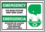 Accuform "EMER EYEWASH STN" Aluminum Safety Sign, 10" x 14" (SBMFSD927MVA)