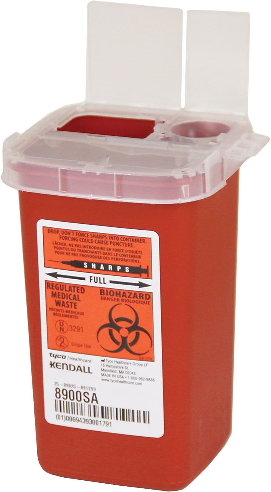 Kendall Sharps Containers, 1 Quart with Clear Lid, 10/Box (SR1Q100900)
