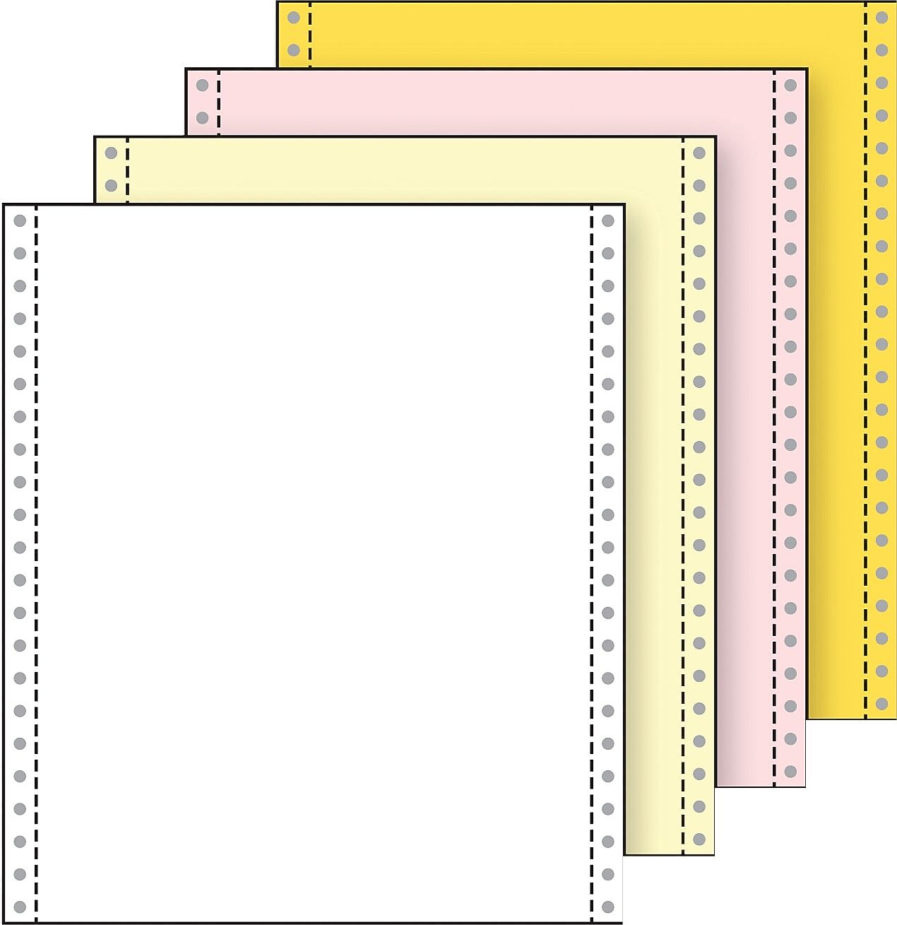 Printworks Professional 9.5" x 11", Computer Paper, 13 lbs, White/Canary/Pink/Gold, 800 Sheets/Carton (02234)