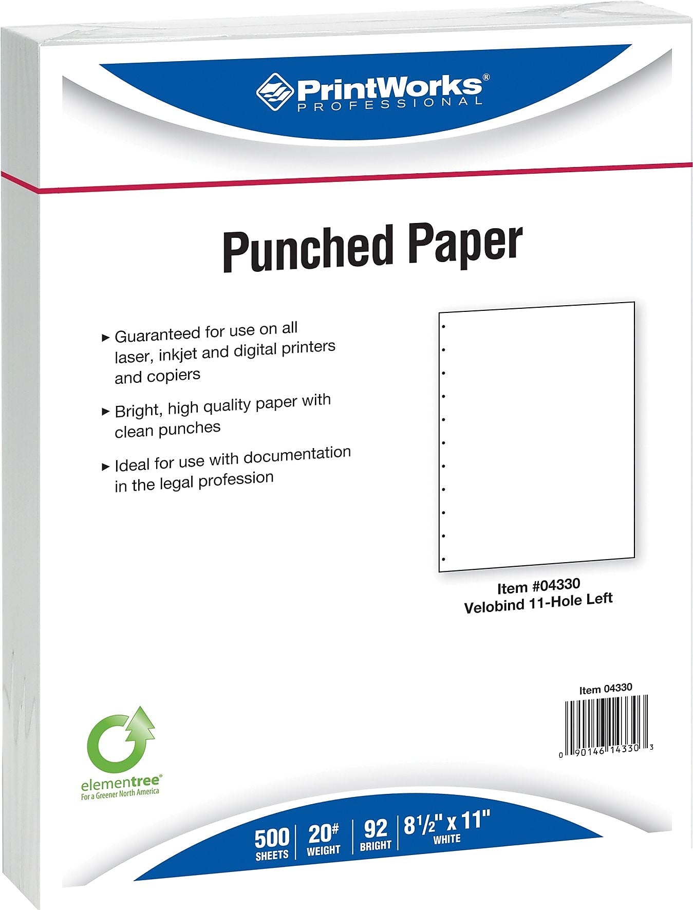 Printworks Professional 8.5" x 11" Copy Paper, 20 lbs., 92 Brightness, 2500/Carton (04330)