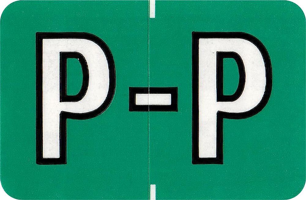 Medical Arts Press Colwell Jewel Tone Compatible Alpha Sheet Style Labels, "P", 126/Pack (34875)