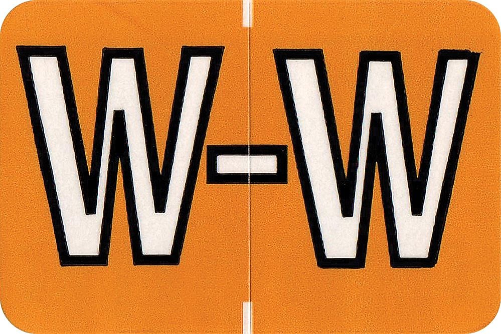 Medical Arts Press Colwell Jewel Tone Compatible Alpha Sheet Style Labels, "W", 126/Pack (34882)