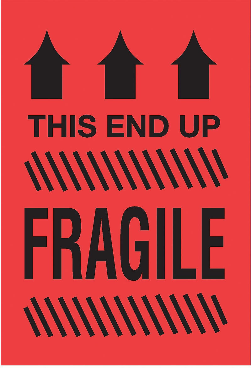 This End Up/Fragile Label, 4" x 6"