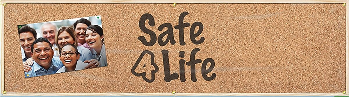 ACCUFORM SIGNS® Motivational Campaign Kick-Off Banner, SAFE 4 LIFE, 28" x 8', Reinforced Vinyl, Kit