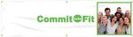ACCUFORM SIGNS® Motivational Campaign Kick-Off Banner, COMMIT TO BE FIT, 28"x8', Reinforced Vinyl