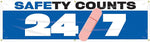 Accuform Motivational Safety Banner, SAFETY COUNTS 24/7, 28" x 8', Reinforced Vinyl (MBR936)