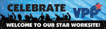 ACCUFORM SIGNS® Motivational VPP Banner; CELEBRATE VPP-WELCOME TO OUR STAR WORKSITE!, 28"x8', Vinyl