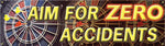 Accuform Motivational Safety Banner, AIM FOR ZERO ACCIDENTS, 28" x 8', Reinforced Vinyl (MBR817)