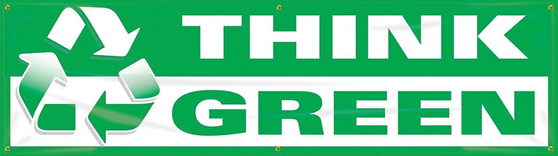 Accuform Signs® Motivational Safety Banner, THINK GREEN, 28" x 8-ft, Reinforced Vinyl, Each (MBR707)