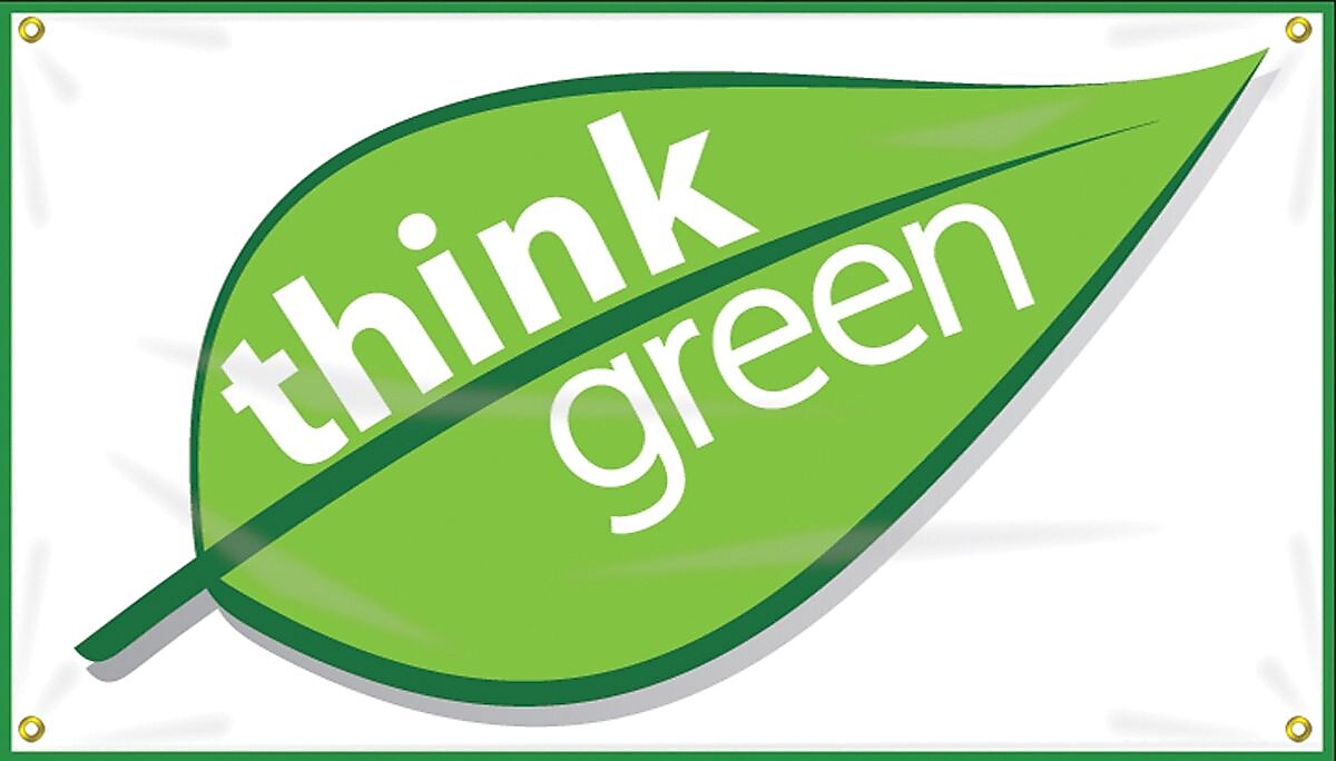 Accuform Signs® Motivational Safety Banner, THINK GREEN, 28" x 4-ft, Reinforced Vinyl, Each (MBR468)