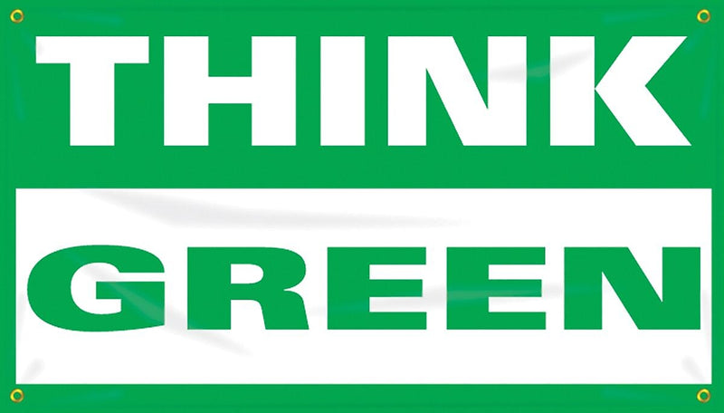 Accuform Motivational Safety Banner, THINK GREEN, 28" x 4', Reinforced Vinyl (MBR464) (MBR464)