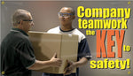 Accuform Motivational Banner, COMPANY TEAMWORK-THE KEY TO SAFETY!, 28"x4', Reinforced Vinyl (MBR404)