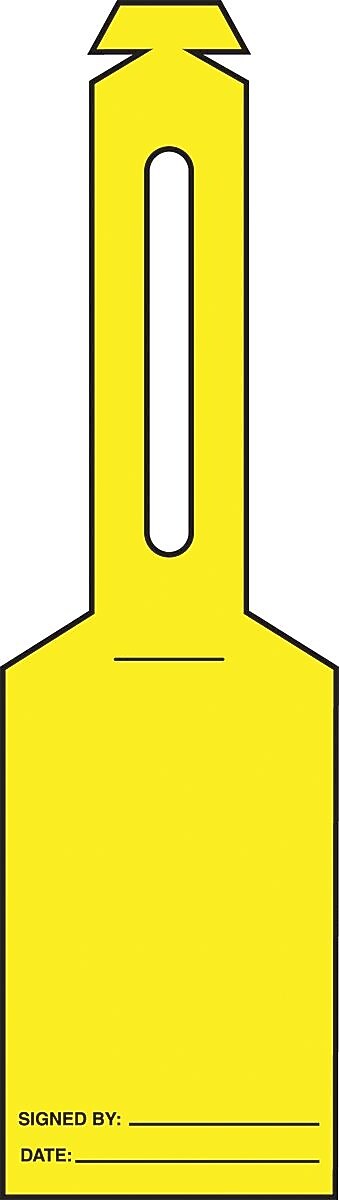 Accuform Loop 'n Strap Tags, Blank, Yellow, Plastic, 25/Pack (TAL375)
