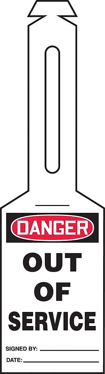 Accuform Loop 'n Strap Tags, DANGER OUT OF SERVICE, Plastic, 25/Pack (TAL354)