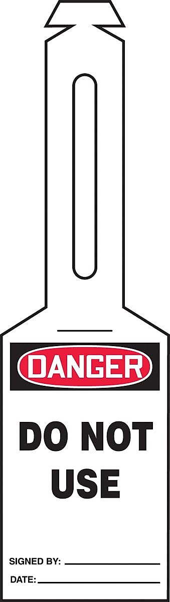 Accuform Loop 'n Strap Tags, DANGER DO NOT USE, Plastic, 25/Pack (TAL306)