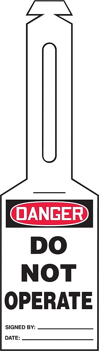 Accuform Loop 'n Strap Tags, DANGER DO NOT OPERATE, Plastic, 25/Pack (TAL350)
