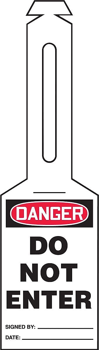 Accuform Loop 'n Strap Tags, DANGER DO NOT ENTER, Plastic, 25/Pack (TAL358)