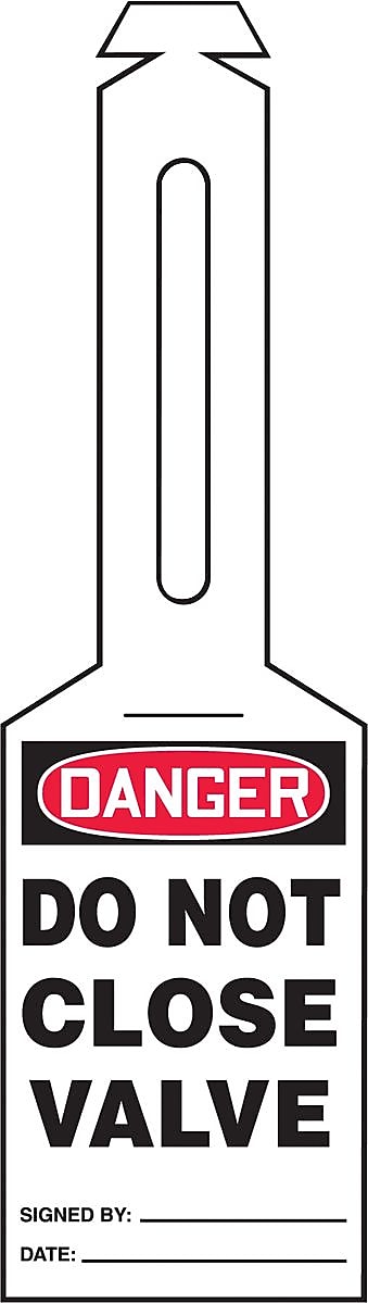 Accuform Loop 'n Strap Tags, DANGER DO NOT CLOSE VALVE, Plastic, 25/Pack (TAL360)