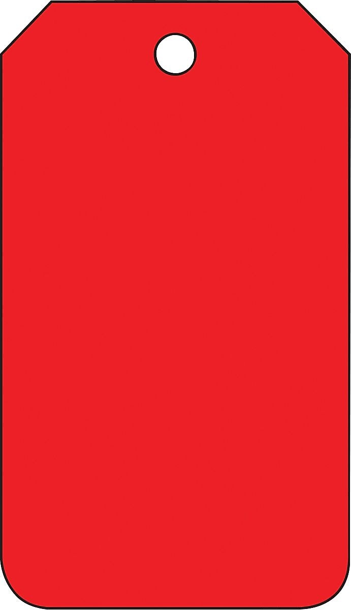 ACCUFORM SIGNS® Solid Color Blank Tag, Red, 5¾" x 3¼", RP-Plastic, 25/Pk