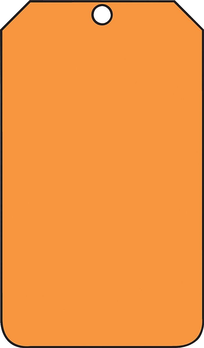 Accuform Signs Solid Color Blank Tag, Orange, 5 3/4" x 3 1/4", RP-Plastic, 25/Pack