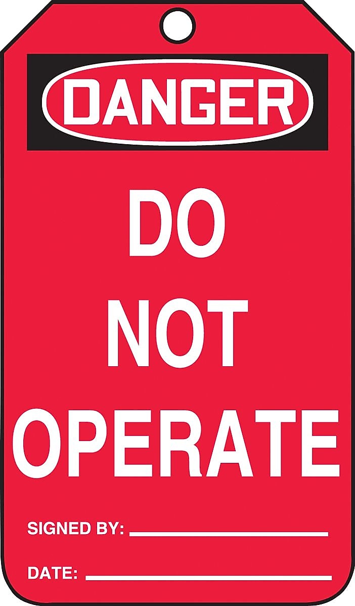 Accuform Safety Tag, DANGER DO NOT OPERATE, 5 3/4" x 3 1/4", RP-Plastic, 25/Pack (MDT250PTP)