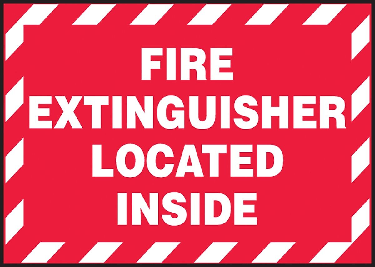 Accuform Safety Label, FIRE EXTINGUISHER LOCATED INSIDE, 3 1/2" x 5", Adhesive Vinyl, 5/Pack (LVHR565VSP)